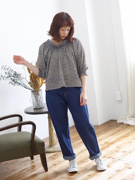 「Crisp（クリスプ）のアイテム（パンツ）」を使った、Crispさん（レディース・151cm）の夏コーディネート