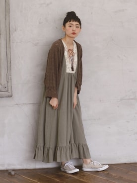 「アイテム（ニット/セーター）」を使った、Crispさん（レディース・157cm）の夏コーディネート