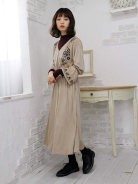 「Crisp（クリスプ）のアイテム（ワンピース/ドレス）」を使った、Crispさん（レディース・158cm）の秋コーディネート