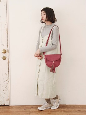 「Crisp（クリスプ）のアイテム（ショルダーバッグ）」を使った、Crispさん（レディース・158cm）の秋コーディネート