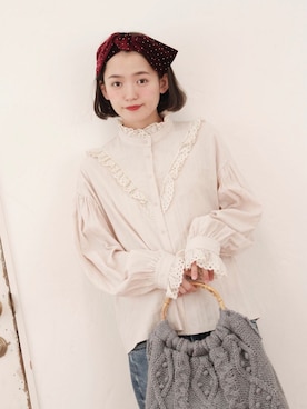 「ドット柄」｜Crispさん（レディース・158cm）の秋コーディネート