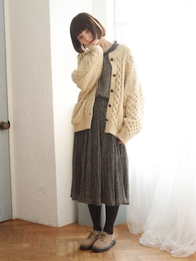 「Crisp（クリスプ）のアイテム（ワンピース/ドレス）」を使った、Crispさん（レディース・158cm）の冬コーディネート