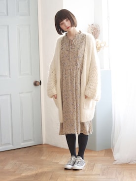 「Crisp（クリスプ）のアイテム（ワンピース）」を使った、Crispさん（レディース・158cm）の冬コーディネート