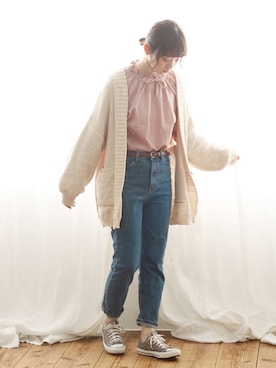 「Crisp（クリスプ）のアイテム（ベルト）」を使った、Crispさん（レディース・158cm）の冬コーディネート