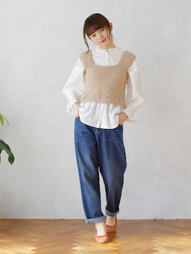 「Crisp（クリスプ）のアイテム（パンプス）」を使った、Crispさん（レディース・158cm）の冬コーディネート