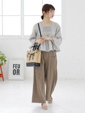 「Crisp（クリスプ）のアイテム（ショルダーバッグ）」を使った、Crispさん（レディース・158cm）の春コーディネート