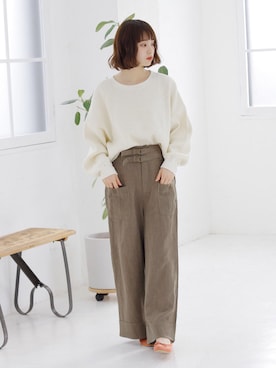 「ワッフル」｜「アイテム（パンプス）」を使った、Crispさん（レディース・158cm）の春コーディネート