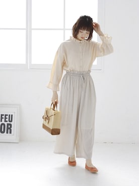 「ドット柄」｜Crispさん（レディース・158cm）の春コーディネート