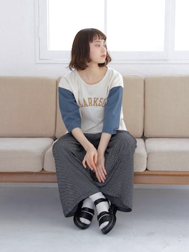 「Crisp（クリスプ）のアイテム（パンツ）」を使った、Crispさん（レディース・158cm）の春コーディネート