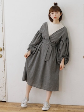 「フリルネック」｜Crispさん（レディース・158cm）の春コーディネート