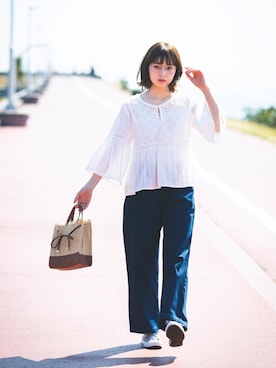 「Crisp（クリスプ）のアイテム（ショルダーバッグ）」を使った、Crispさん（レディース・158cm）の春コーディネート