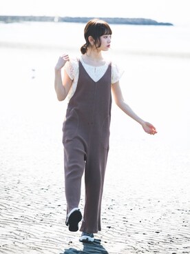 「Crisp（クリスプ）のアイテム（オールインワン・サロペット）」を使った、Crispさん（レディース・158cm）の春コーディネート