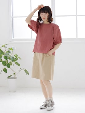 「Crisp（クリスプ）のアイテム（シャツ/ブラウス）」を使った、Crispさん（レディース・158cm）の春コーディネート