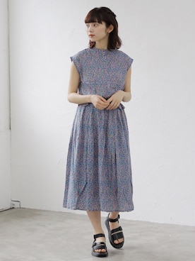 「花柄ブラウス」｜Crispさん（レディース・158cm）の春コーディネート