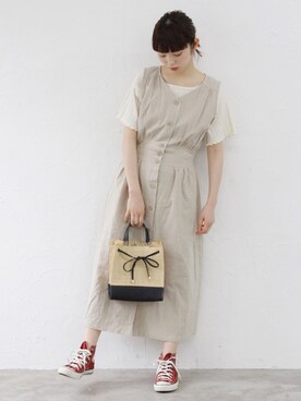 「Crisp（クリスプ）のアイテム（ショルダーバッグ）」を使った、Crispさん（レディース・158cm）の春コーディネート