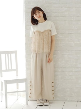 「Crisp（クリスプ）のアイテム（その他パンツ）」を使った、Crispさん（レディース・158cm）の夏コーディネート