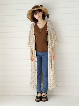 「Crisp（クリスプ）のアイテム（帽子）」を使った、Crispさん（レディース・158cm）の夏コーディネート