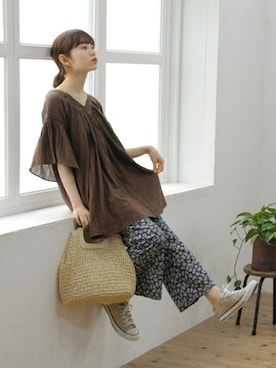 「Crisp（クリスプ）のアイテム（パンツ）」を使った、Crispさん（レディース・158cm）の夏コーディネート