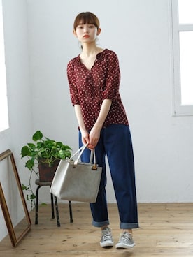 「Crisp（クリスプ）のアイテム（パンツ）」を使った、Crispさん（レディース・158cm）の夏コーディネート