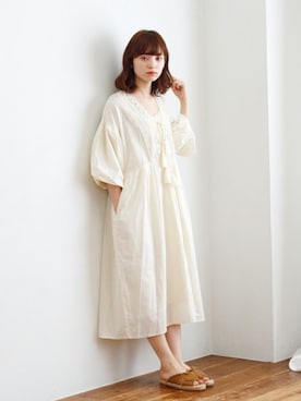 「Crisp（クリスプ）のレースリブタンク（タンクトップ）」を使った、Crispさん（レディース・158cm）の夏コーディネート