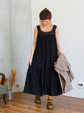 「Crisp（クリスプ）のアイテム（ワンピース）」を使った、Crispさん（レディース・158cm）の夏コーディネート