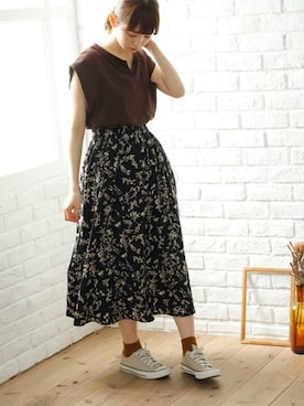 「ポケットＴシャツ」｜「アイテム（トップス）」を使った、Crispさん（レディース・158cm）の夏コーディネート