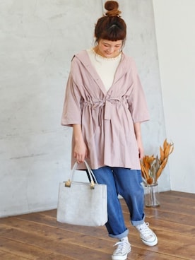 「ボーイフレンドデニム」｜Crispさん（レディース・157cm）の夏コーディネート