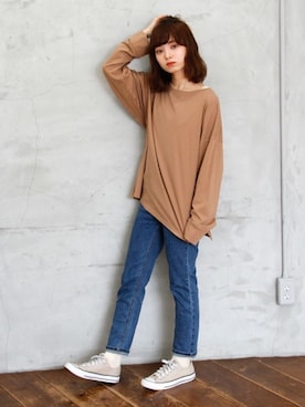 「ロングTシャツ」｜Crispさん（レディース・158cm）の夏コーディネート