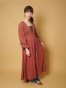 「アースカラー」｜「アイテム（ワンピース/ドレス）」を使った、Crispさん（レディース・158cm）の夏コーディネート