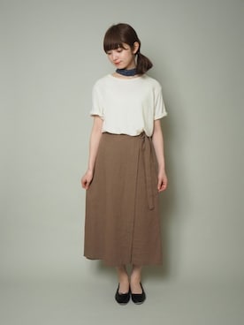 「ラップスカート」｜「アイテム（財布/小物）」を使った、Crispさん（レディース・158cm）の夏コーディネート