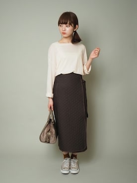 「ラップスカート」｜Crispさん（レディース・158cm）の夏コーディネート