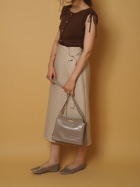 「Crisp（クリスプ）のアイテム（ショルダーバッグ）」を使った、Crispさん（レディース・158cm）の夏コーディネート