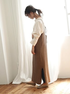 「Crisp（クリスプ）のアイテム（ワンピース）」を使った、Crispさん（レディース・158cm）の秋コーディネート