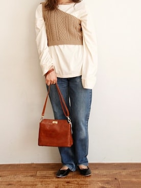 「Crisp（クリスプ）のアイテム（バッグ）」を使った、Crispさん（レディース・158cm）の秋コーディネート