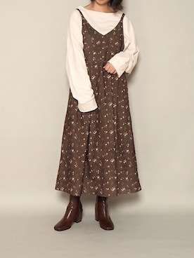 「Crisp（クリスプ）のアイテム（ワンピース）」を使った、Crispさん（レディース・152cm）の秋コーディネート