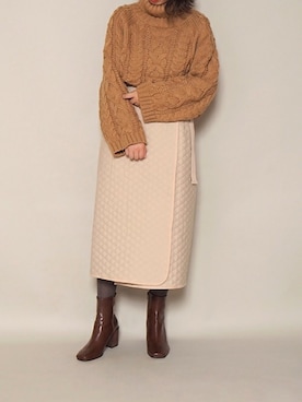 「ラップスカート」｜Crispさん（レディース・152cm）の秋コーディネート