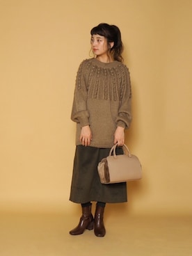 「Crisp（クリスプ）のレースリブタンク（タンクトップ）」を使った、Crispさん（レディース・157cm）の秋コーディネート