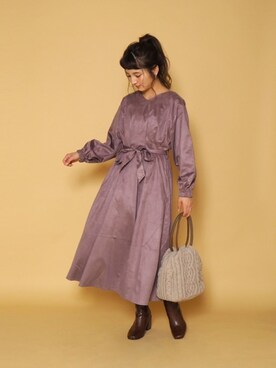 「Crisp（クリスプ）のアイテム（ワンピース）」を使った、Crispさん（レディース・157cm）の秋コーディネート