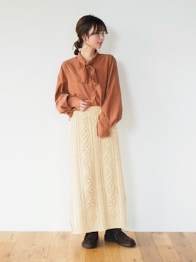 「ボウタイ」｜Crispさん（レディース・154cm）の秋コーディネート