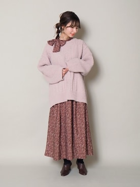 「ボウタイ」｜Crispさん（レディース・154cm）の冬コーディネート