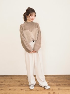 「Crisp（クリスプ）のアイテム（その他パンツ）」を使った、Crispさん（レディース・154cm）の冬コーディネート