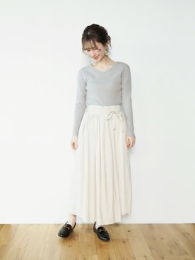 「Crisp（クリスプ）のアイテム（ニット/セーター）」を使った、Crispさん（レディース・154cm）の冬コーディネート