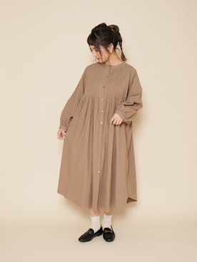 「革靴」｜「アイテム（ワンピース/ドレス）」を使った、Crispさん（レディース・157cm）の冬コーディネート