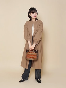 「クリスプ」｜「アイテム（シャツワンピース）」を使った、Crispさん（レディース・158cm）の春コーディネート