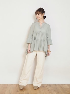 「Crisp（クリスプ）のアイテム（パンツ）」を使った、Crispさん（レディース・158cm）の春コーディネート