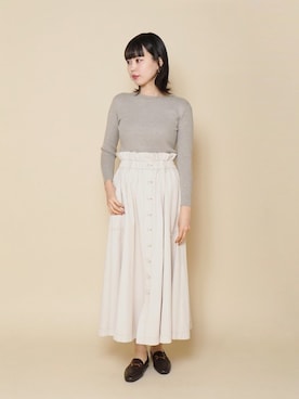 「Crisp（クリスプ）のアイテム（ニット/セーター）」を使った、Crispさん（レディース・158cm）の春コーディネート