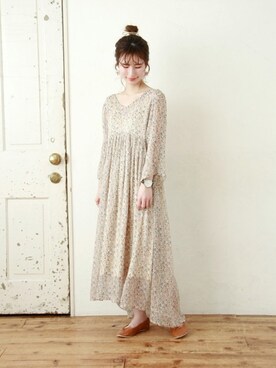 「Crisp（クリスプ）のアイテム（ワンピース）」を使った、Crispさん（レディース・158cm）の春コーディネート