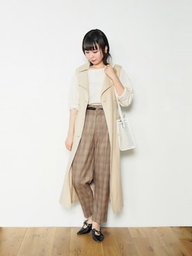 「クリスプ」｜「アイテム（トレンチコート）」を使った、Crispさん（レディース・158cm）の春コーディネート
