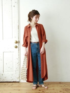 「リブタンクトップ」｜「アイテム（ワンピース/ドレス）」を使った、Crispさん（レディース・158cm）の春コーディネート