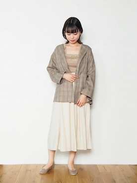 「クリスプ」｜「アイテム（ノーカラージャケット）」を使った、Crispさん（レディース・158cm）の春コーディネート
